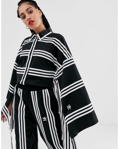 adidas Originals X Ji Won Choi Mixed Stripe Kimono In Black