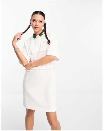 Lacoste Polo Shirt Dress - White