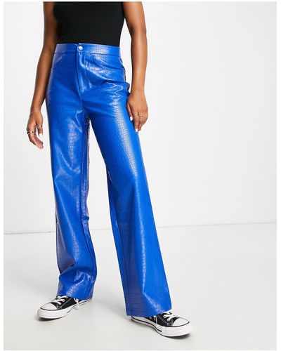 Vero Moda Pantaloni effetto pitonato - Blu