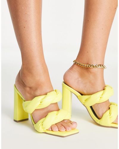 EGO Waverly Block Heel Twist Sandals - Yellow