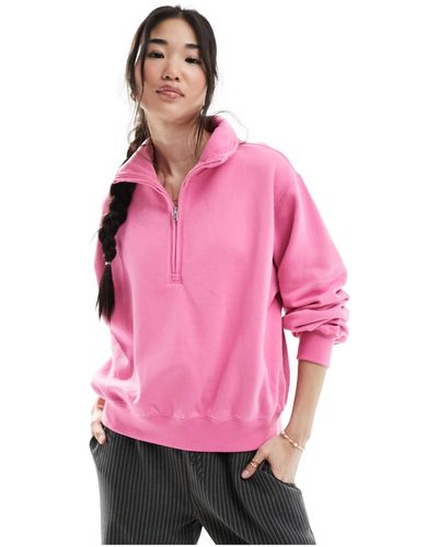 Hollister Half Zip Sweatshirt - Pink