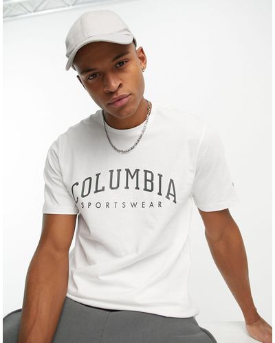 Columbia Rockaway River - T-shirt Met Print - Wit