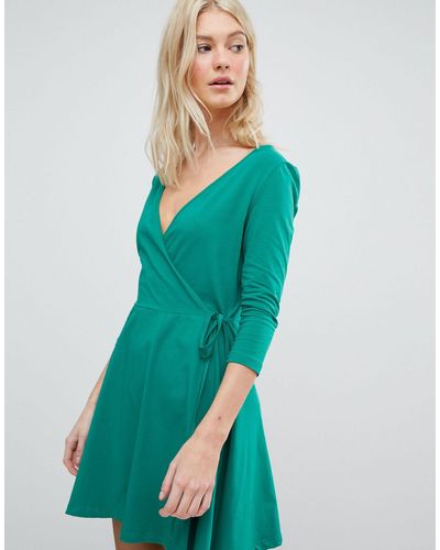 Vero Moda Jersey Wrap Dress - Green