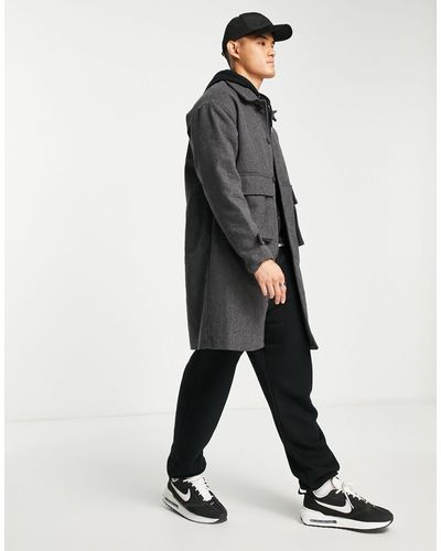ADPT Oversized Wool Mix Overcoat With Pockets - Grey