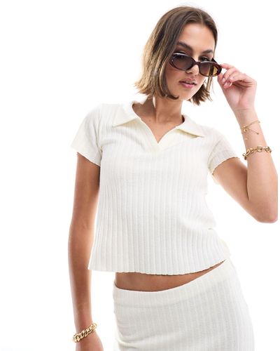ASOS Knitted Rib Polo Shirt - White