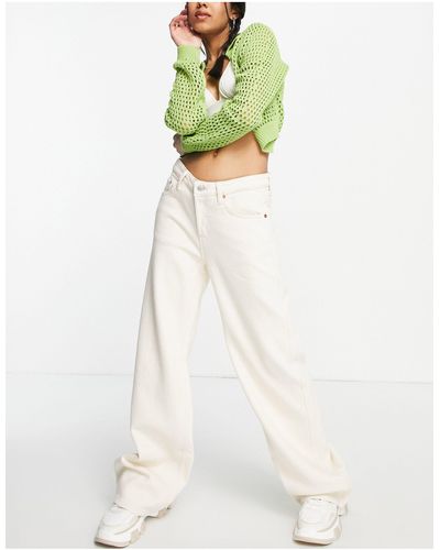 Weekday Cotton Mid Rise Straight Leg Jeans - Multicolor