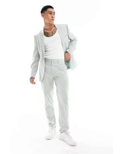 ASOS Slim Linen Mix Suit Trouser - White