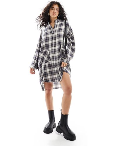 ASOS Oversized Shirt Dress With Dropped Pockets - White