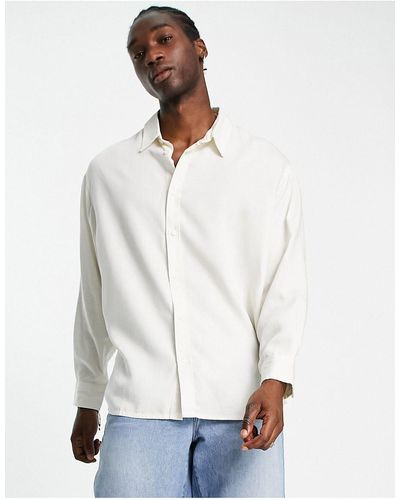 Weekday Camicia a maniche lunghe oversize bianca - Nero