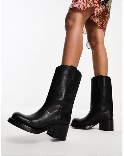 Jeffrey Campbell Cabellero Western Style Knee Boot - Black
