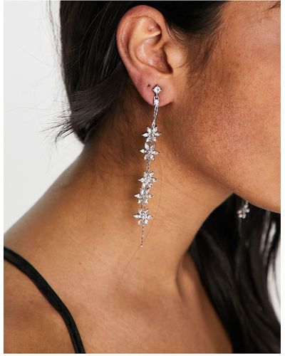 ASOS Boucles d'oreilles pendantes avec chaîne ornée - Noir