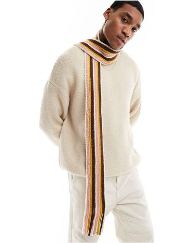ASOS Knitted Skinny Scarf - Natural