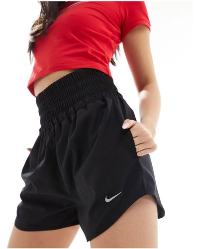 Nike Nike - one training dri-fit - pantaloncini neri da 3" a vita super alta - Rosso