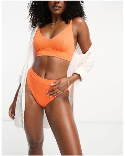 Lindex Kelly Textured Crop Bikini Top - Orange