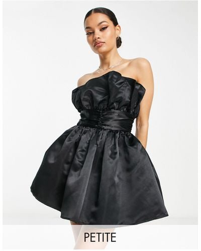 Collective The Label Exclusivité - robe courte structurée à encolure bandeau - Noir