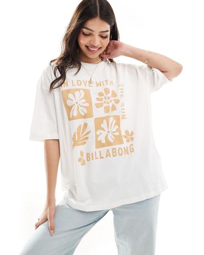 Billabong Camiseta blanca con estampado "in love with the sun" - Blanco