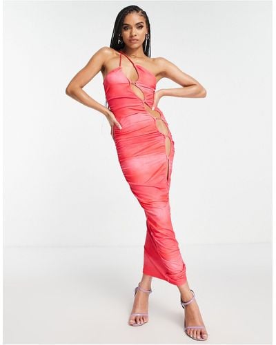 SIMMI Simmi Strappy Bandeau Maxi Dress With Cut Out Detail - Red