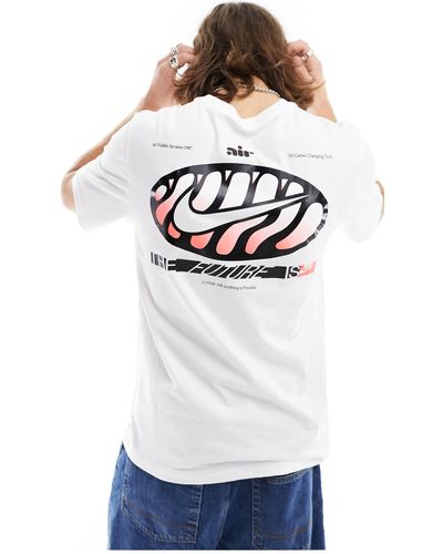 Nike Air max day - t-shirt bianca con stampa grafica - Grigio