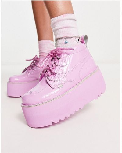 Kickers Kick Platform Boots - Pink