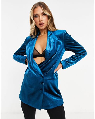 AQ/AQ Tailored Velvet Jacket - Blue