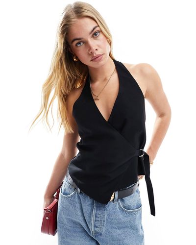 Shiny Fabric Halter Neck Top by Pull&Bear Online