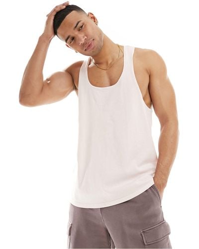 ASOS 4505 Icon Training Stringer Singlet With Quick Dry - White