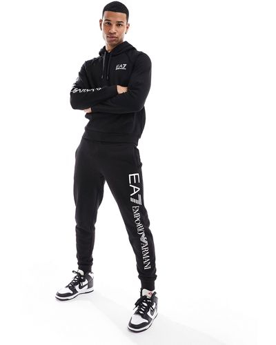 EA7 Armani – – jogginghose aus sweatshirt-stoff - Schwarz