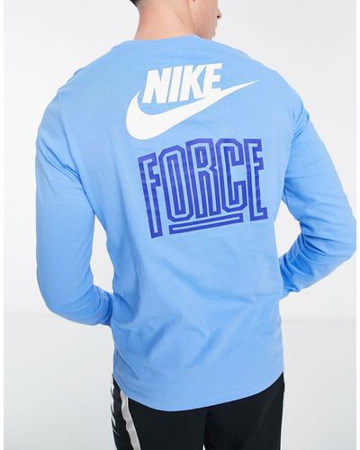 Nike Basketball T-shirt Met Lange Mouwen En Print Op - Blauw