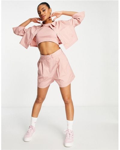 Reebok High Waisted Tailored Shorts - Pink