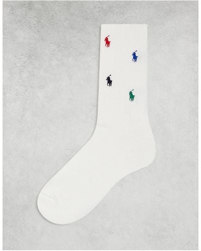 Polo Ralph Lauren Socks With All Over Pony Logo - White