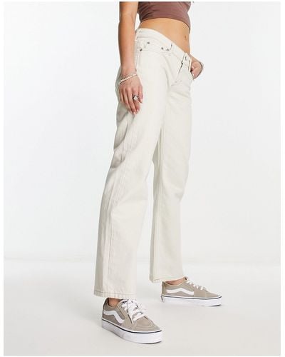 Weekday Arrow Low Rise Straight Leg Jeans - White