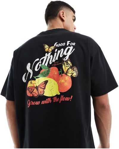 Good For Nothing Fruit Graphic Back T-shirt - Black