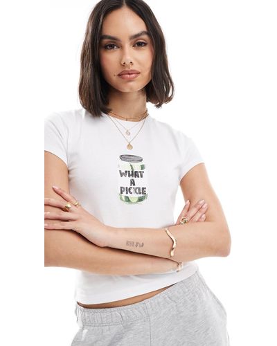 ASOS Baby Tee With What A Pickle Jar Graphic - Natural