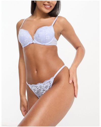 New Look Push Up Lace Bra - Blue