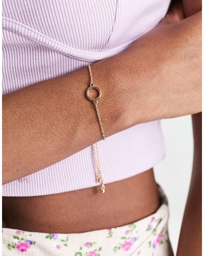 ASOS – es armband mit ringanhänger und gedrehter kette - Braun