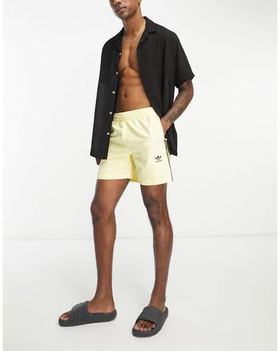adidas Originals 3 Stripe Swim Shorts - White