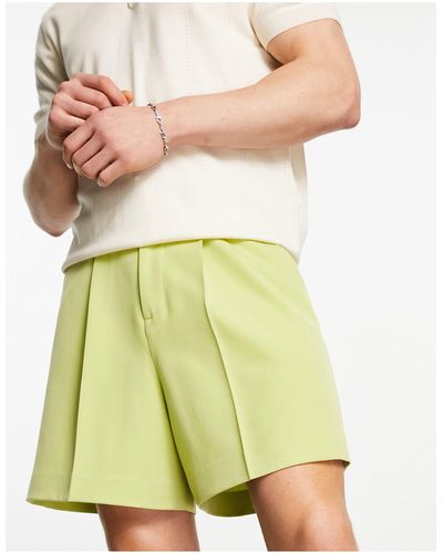 ASOS Pantaloncini bermuda verdi eleganti taglio corto - Giallo