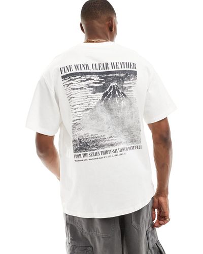Pull&Bear Mountain Back Printed T-shirt - White