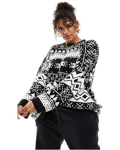 ASOS Asos Design Curve Oversized Christmas Sweater - Black