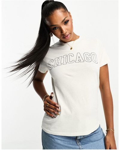 New Look T-shirt à imprimé chicago - cassé - Blanc