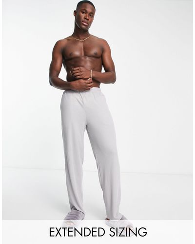 ASOS Pantalon confort en tissu gaufré - gris - Blanc