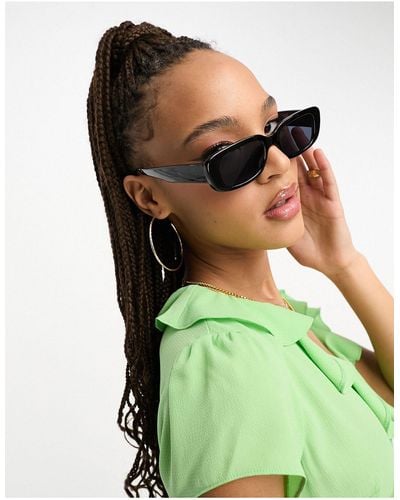 Monki Small Rectangle Sunglasses - Green