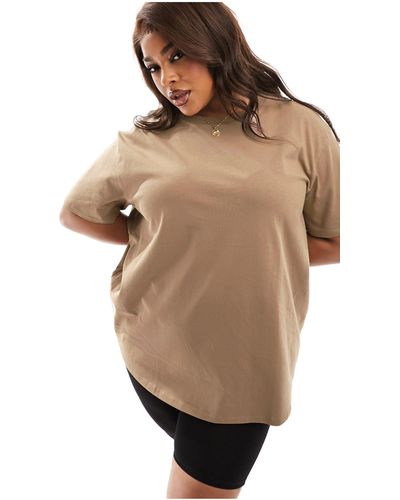 ASOS 4505 Curve - icon - t-shirt oversize en tissu à séchage rapide - mastic - Neutre