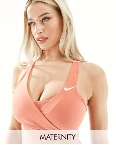 Nike Maternity Dri-fit Swoosh Medium-support Padded Sports Bra - Pink