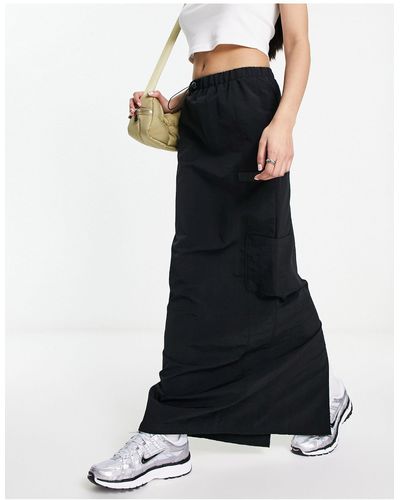 ASOS Maxi Nylon Parachute Skirt - Black