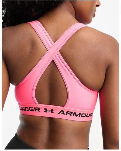 Under Armour – sport-bh mit hinten gekreuzten trägern und mittlerer stützfunktion - Pink