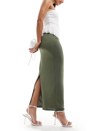 New Look Slinky Midi Skirt - Green