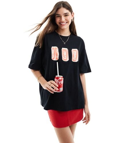 ASOS Oversized Heavyweight T-shirt With Coca-cola Cans Licence Graphic - Red