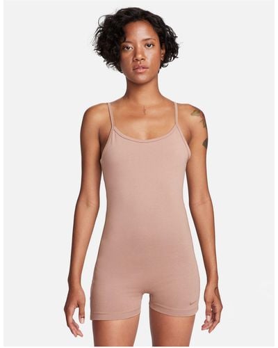 Nike One Piece Jumpsuit With Tape Detail - Pink