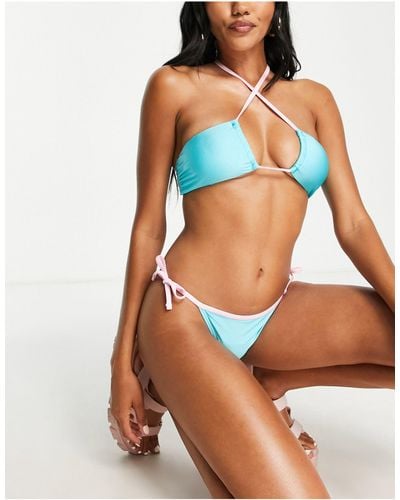 New Look Top bikini a fascia multiposizione turchese - Blu